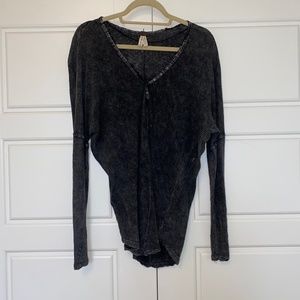Free People distressed oversized henley